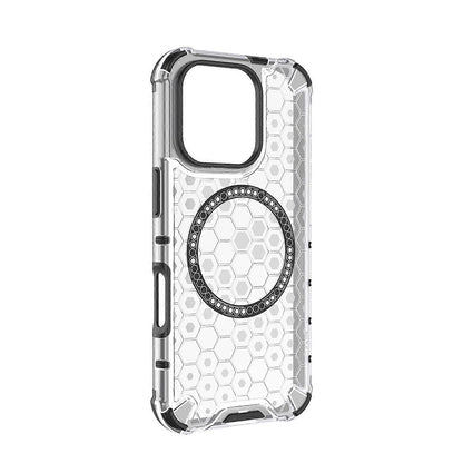 MagSafe-deksel for Apple iPhone 16 Pro, Techsuit, HoneyComb Shield, hvit