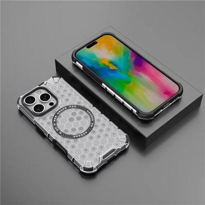 MagSafe-deksel for Apple iPhone 16 Pro, Techsuit, HoneyComb Shield, hvit