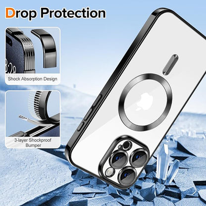 MagSafe-deksel for Apple iPhone 16 Pro, Techsuit, Luxury Crystal, Gullfarget
