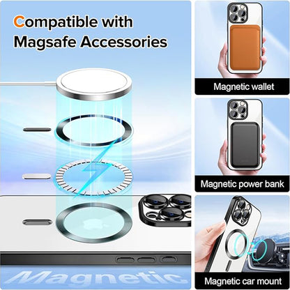 MagSafe-deksel for Apple iPhone 16 Pro, Techsuit, Luxury Crystal, Gullfarget