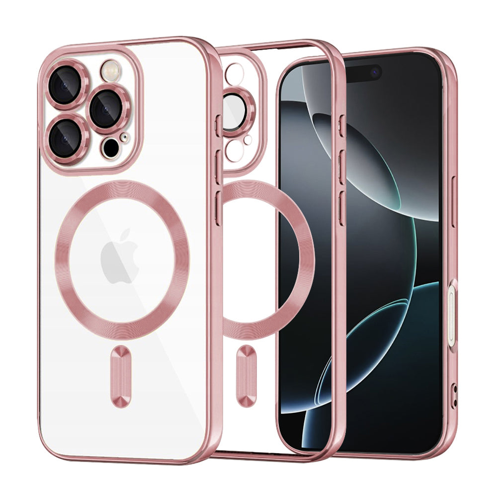 MagSafe-deksel for Apple iPhone 16 Pro, Techsuit, Luxury Crystal, Rosa