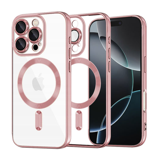 MagSafe-deksel for Apple iPhone 16 Pro, Techsuit, Luxury Crystal, Rosa