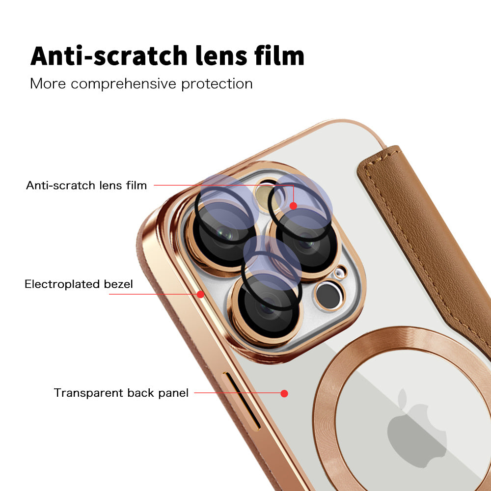 MagSafe-deksel for Apple iPhone 16 Pro, Techsuit, SmartMag Book, Brun