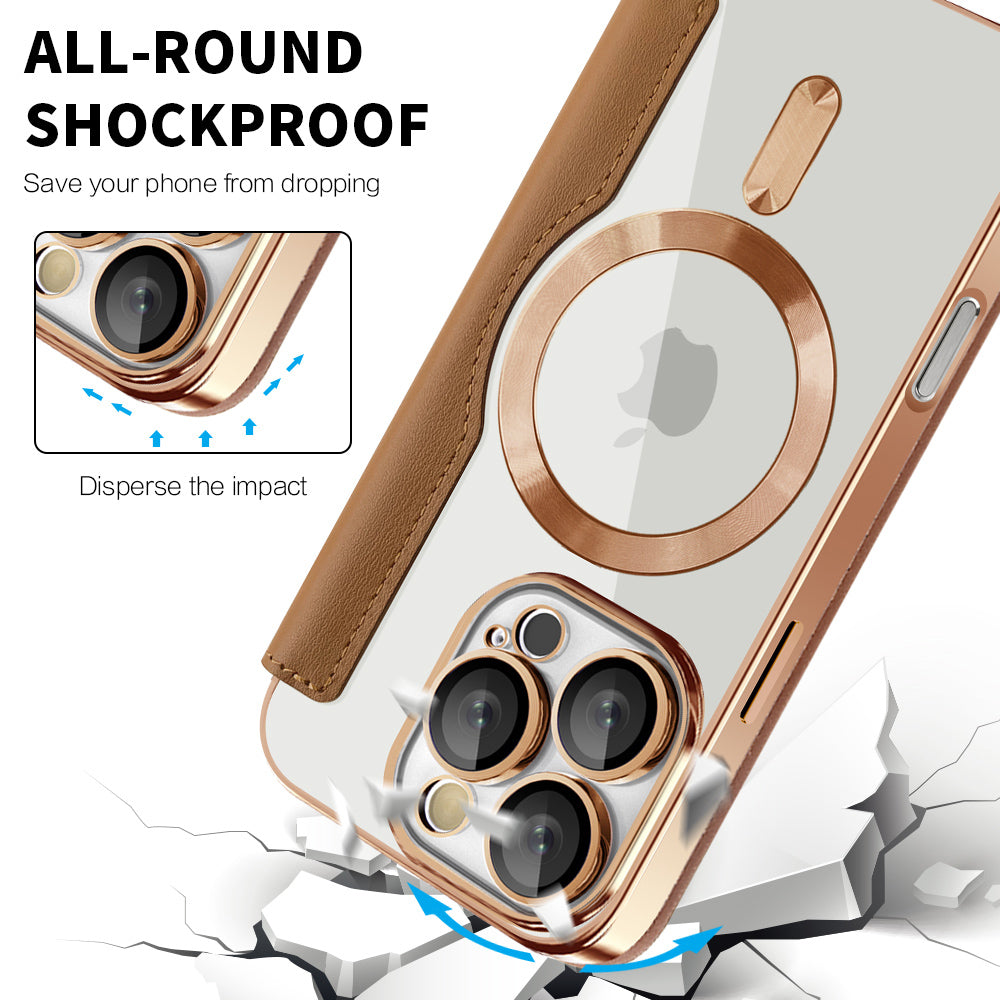 MagSafe-deksel for Apple iPhone 16 Pro, Techsuit, SmartMag Book, Brun