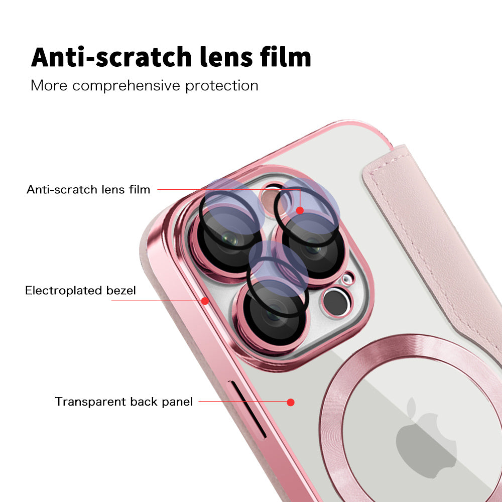 MagSafe-deksel for Apple iPhone 16 Pro, Techsuit, SmartMag Book, Rosa