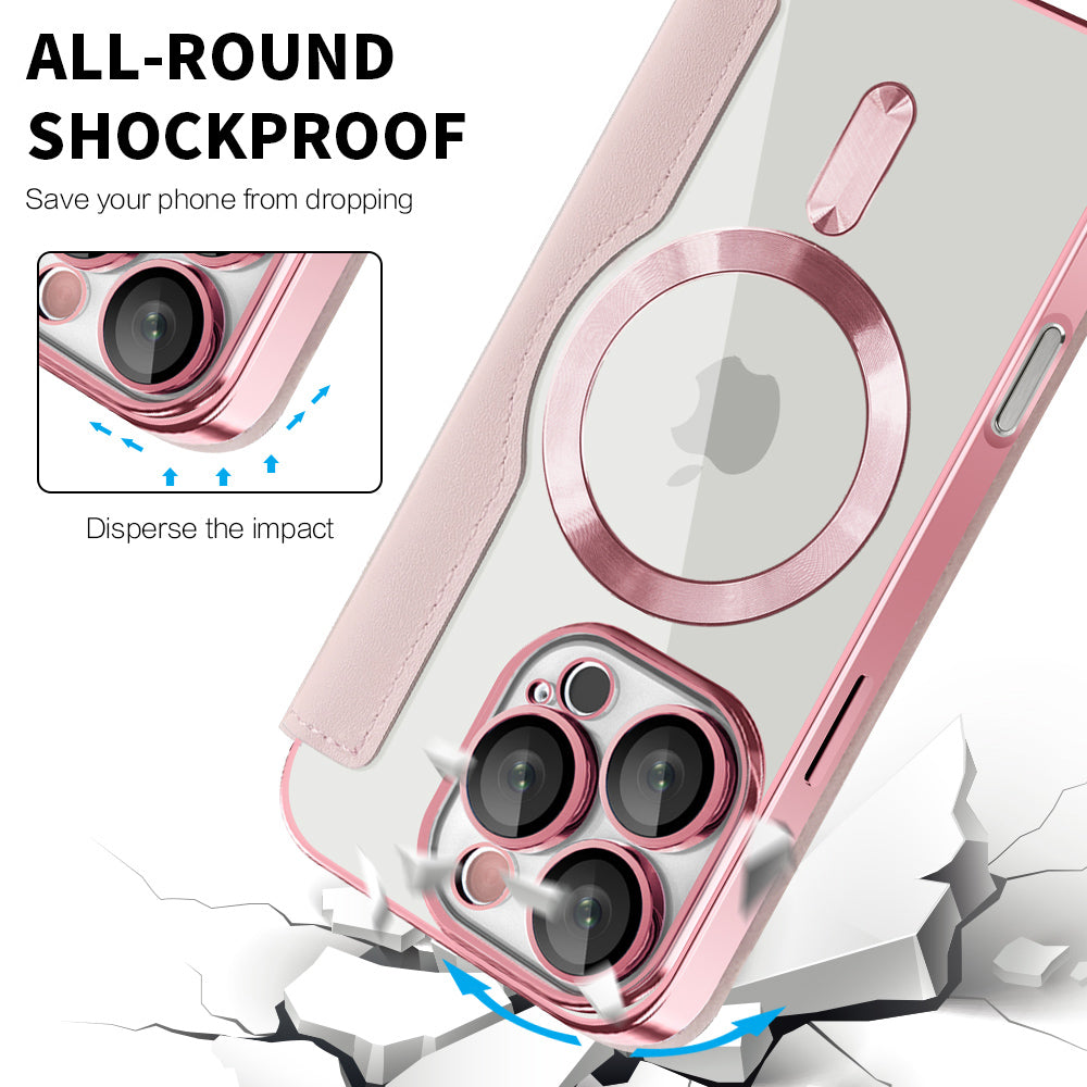 MagSafe-deksel for Apple iPhone 16 Pro, Techsuit, SmartMag Book, Rosa