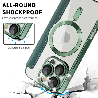 MagSafe-deksel for Apple iPhone 16 Pro, Techsuit, SmartMag Book, Grønn