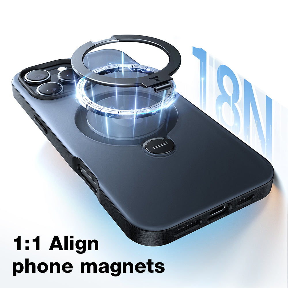 MagSafe-deksel for Apple iPhone 16 Pro, Torras, Ostand Spin, Gjennomsiktig