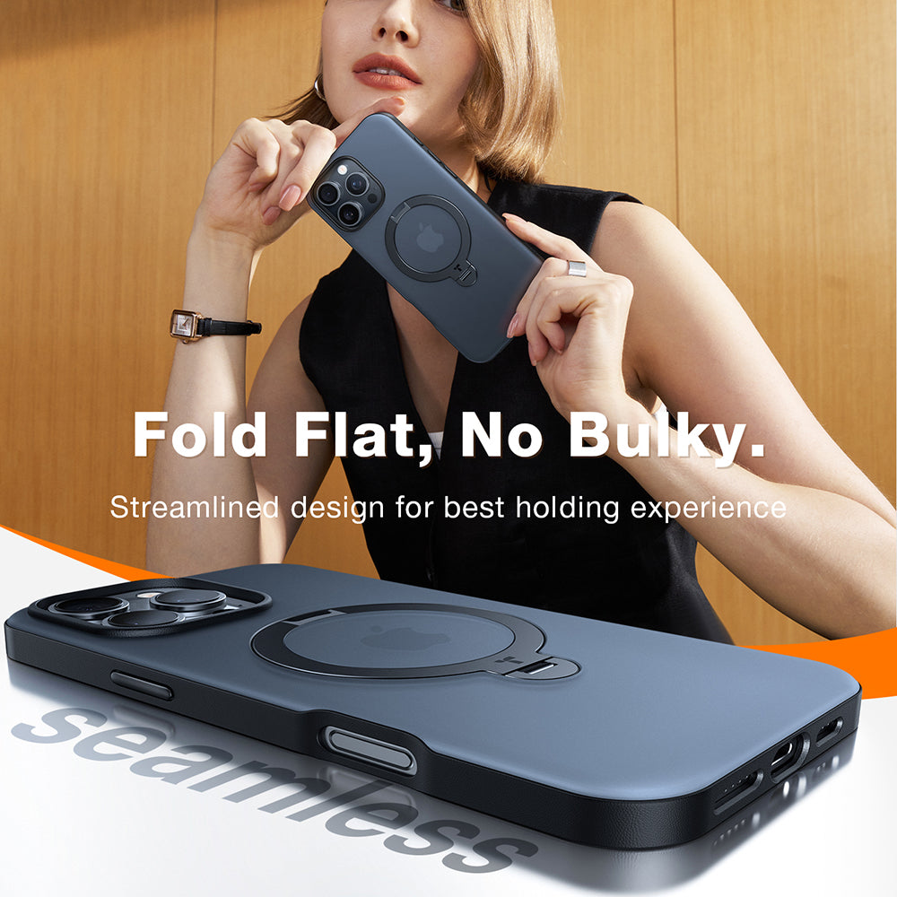 MagSafe-deksel for Apple iPhone 16 Pro, Torras, Ostand Spin, Gjennomsiktig