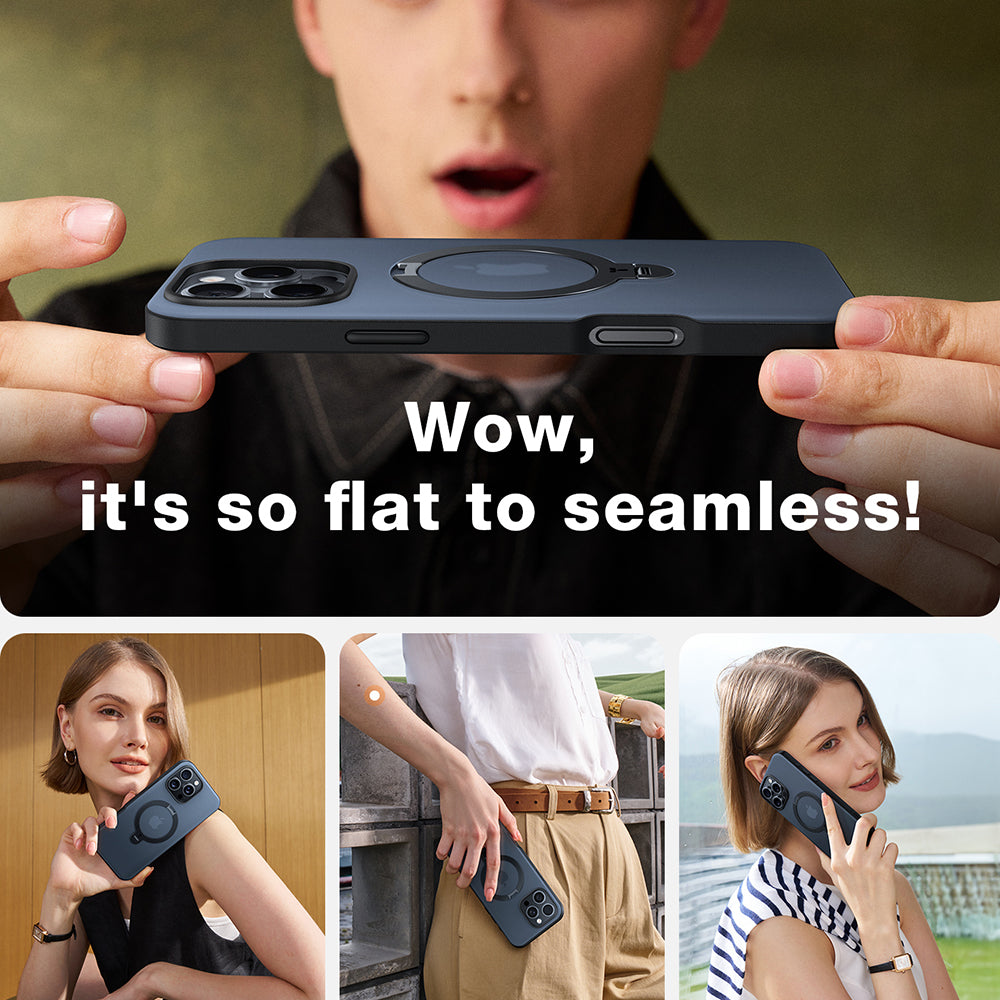 MagSafe-deksel for Apple iPhone 16 Pro, Torras, Ostand Spin, Gjennomsiktig