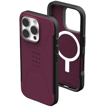 MagSafe-deksel for Apple iPhone 16 Pro, Urban Armor Gear, Civilian, Burgunder