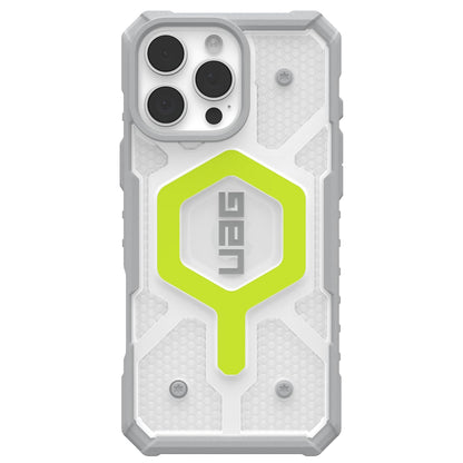 MagSafe-deksel for Apple iPhone 16 Pro, Urban Armor Gear, Pathfinder Clear med snor, grønn