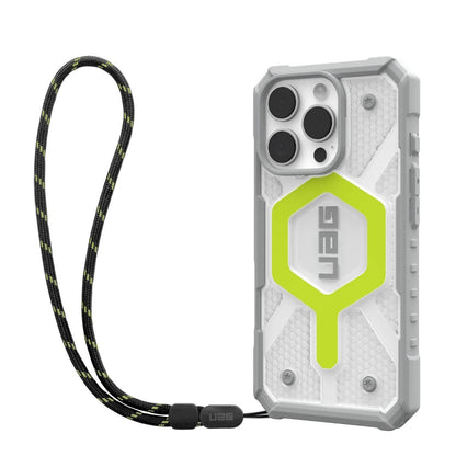 MagSafe-deksel for Apple iPhone 16 Pro, Urban Armor Gear, Pathfinder Clear med snor, grønn