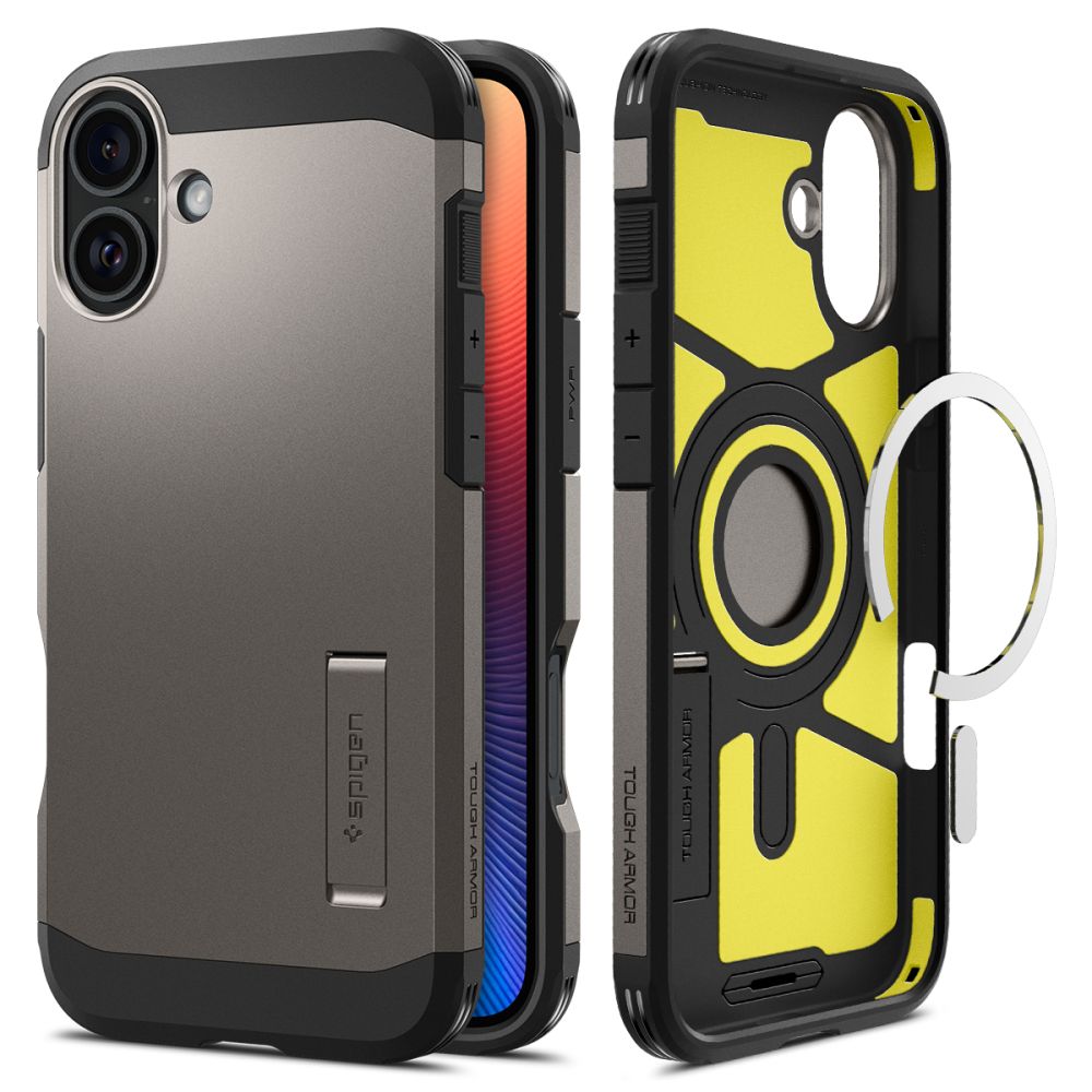 MagSafe-deksel for Apple iPhone 16, Spigen, Tough Armor, Grå