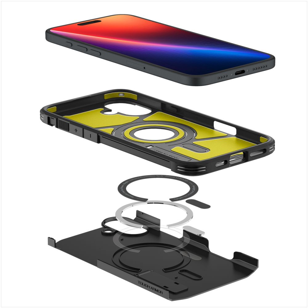 MagSafe-deksel for Apple iPhone 16, Spigen, Tough Armor, svart ACS08216