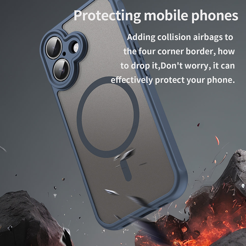 MagSafe-deksel for Apple iPhone 16, Techsuit, HaloFrost II, Marineblå