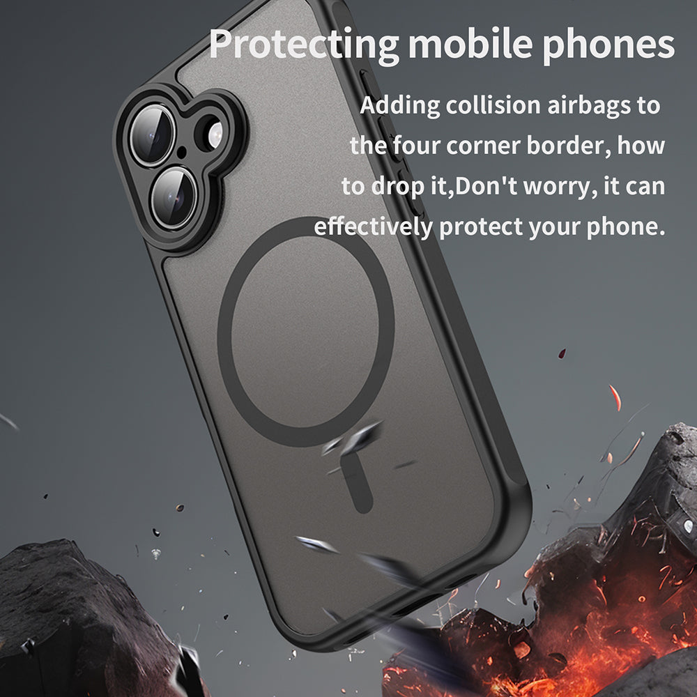 MagSafe-deksel for Apple iPhone 16, Techsuit, HaloFrost II, svart