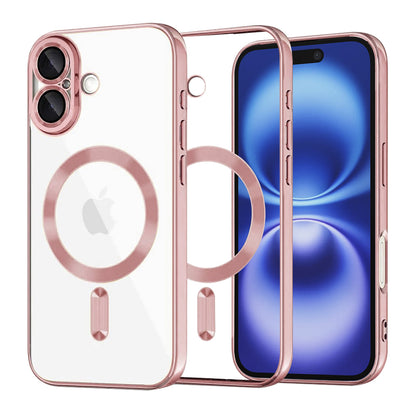 MagSafe-deksel for Apple iPhone 16, Techsuit, Luxury Crystal, Rosa