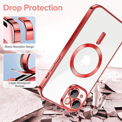 MagSafe-deksel for Apple iPhone 16, Techsuit, Luxury Crystal, Rosa