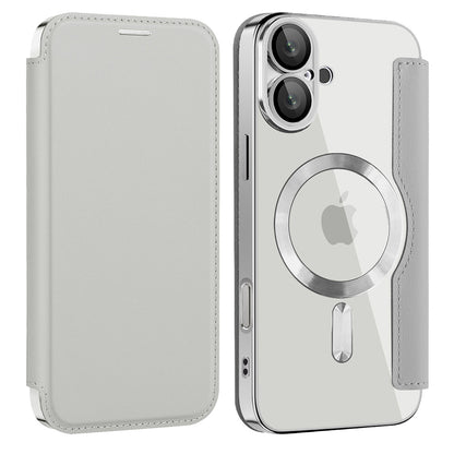 MagSafe-deksel for Apple iPhone 16, Techsuit, SmartMag Book, Grå