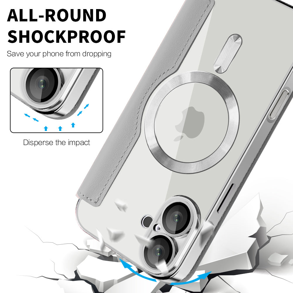 MagSafe-deksel for Apple iPhone 16, Techsuit, SmartMag Book, Grå