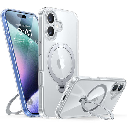 MagSafe-deksel for Apple iPhone 16, Torras, Ostand Spin, Gjennomsiktig