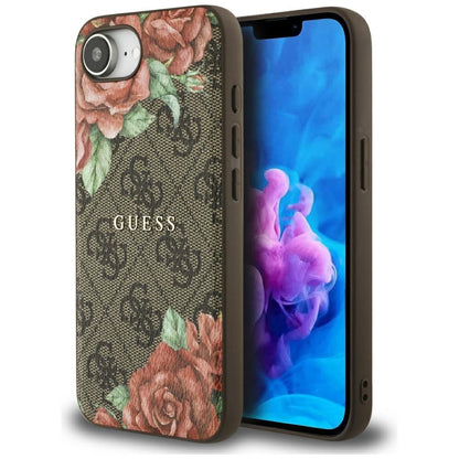 MagSafe-deksel for Apple iPhone 16e, Guess, 4G Flowers Print, Brun