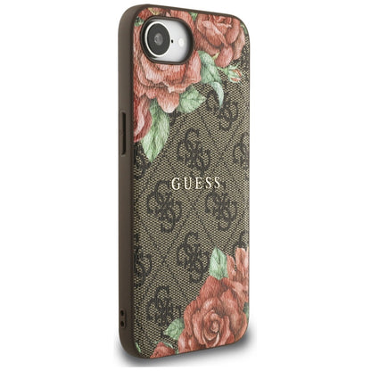 MagSafe-deksel for Apple iPhone 16e, Guess, 4G Flowers Print, Brun