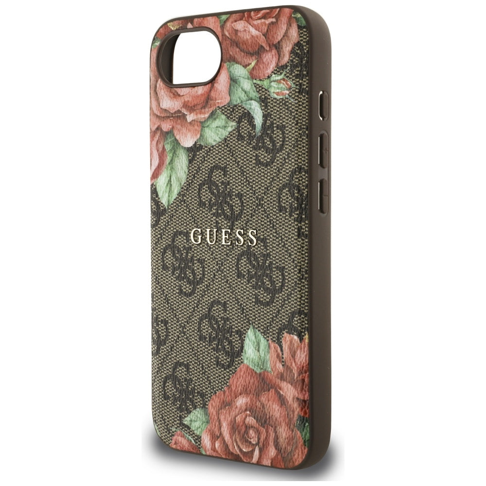 MagSafe-deksel for Apple iPhone 16e, Guess, 4G Flowers Print, Brun