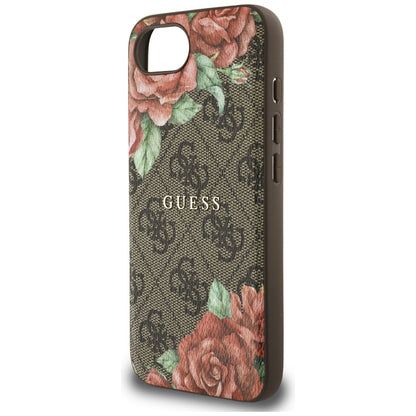 MagSafe-deksel for Apple iPhone 16e, Guess, 4G Flowers Print, Brun
