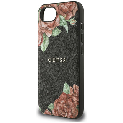 MagSafe-deksel for Apple iPhone 16e, Guess, 4G Flowers Print, Svart