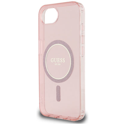 MagSafe-deksel for Apple iPhone 16e, Guess, IML Glitter Circle, Rosa