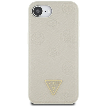 MagSafe-deksel for Apple iPhone 16e, Guess, Peony Grained Hot Stamp Triangle, Beige