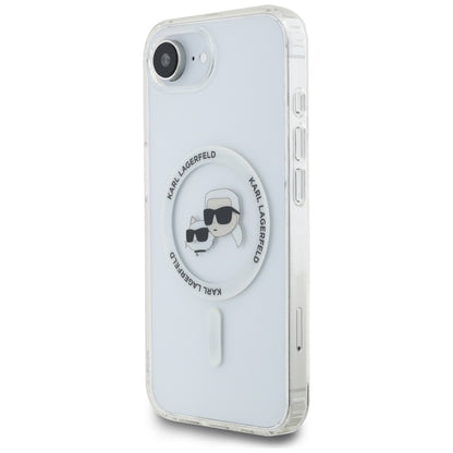 MagSafe-deksel for Apple iPhone 16e, Karl Lagerfeld, IML Metal Karl & Choupette's Heads, Hvit