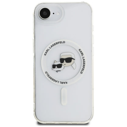 MagSafe-deksel for Apple iPhone 16e, Karl Lagerfeld, IML Metal Karl & Choupette's Heads, Hvit