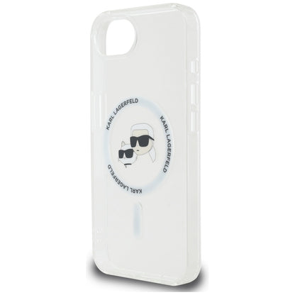 MagSafe-deksel for Apple iPhone 16e, Karl Lagerfeld, IML Metal Karl & Choupette's Heads, Hvit