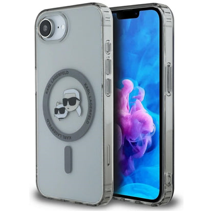 MagSafe-deksel for Apple iPhone 16e, Karl Lagerfeld, IML Metal Karl & Choupette's Heads, Svart