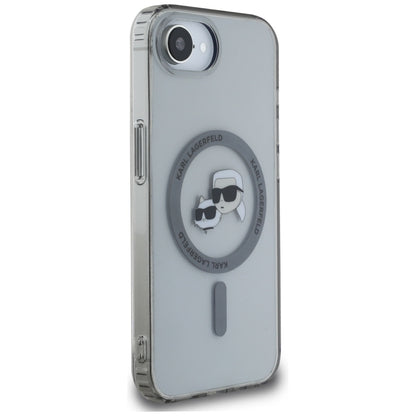 MagSafe-deksel for Apple iPhone 16e, Karl Lagerfeld, IML Metal Karl & Choupette's Heads, Svart