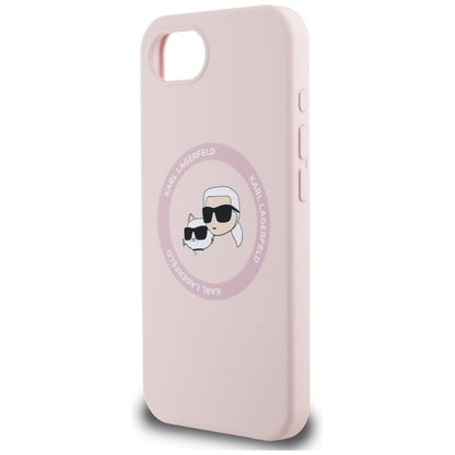 MagSafe-deksel for Apple iPhone 16e, Karl Lagerfeld, Silikon Karl & Choupette's Heads, Rosa