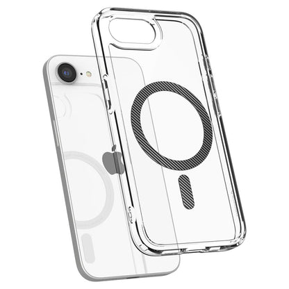 MagSafe-deksel for Apple iPhone 17e / 16e, Spigen, Ultra Hybrid Carbon, Transparent