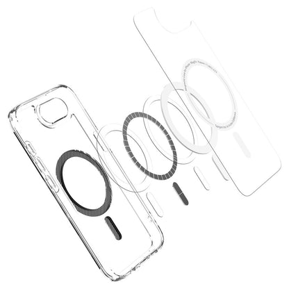 MagSafe-deksel for Apple iPhone 17e / 16e, Spigen, Ultra Hybrid Carbon, Transparent