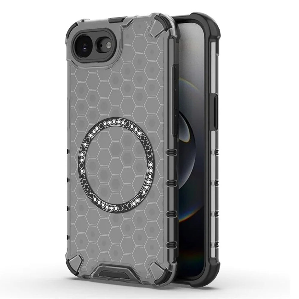 MagSafe-deksel for Apple iPhone 17e / 16e, Techsuit, HoneyComb Shield, Svart