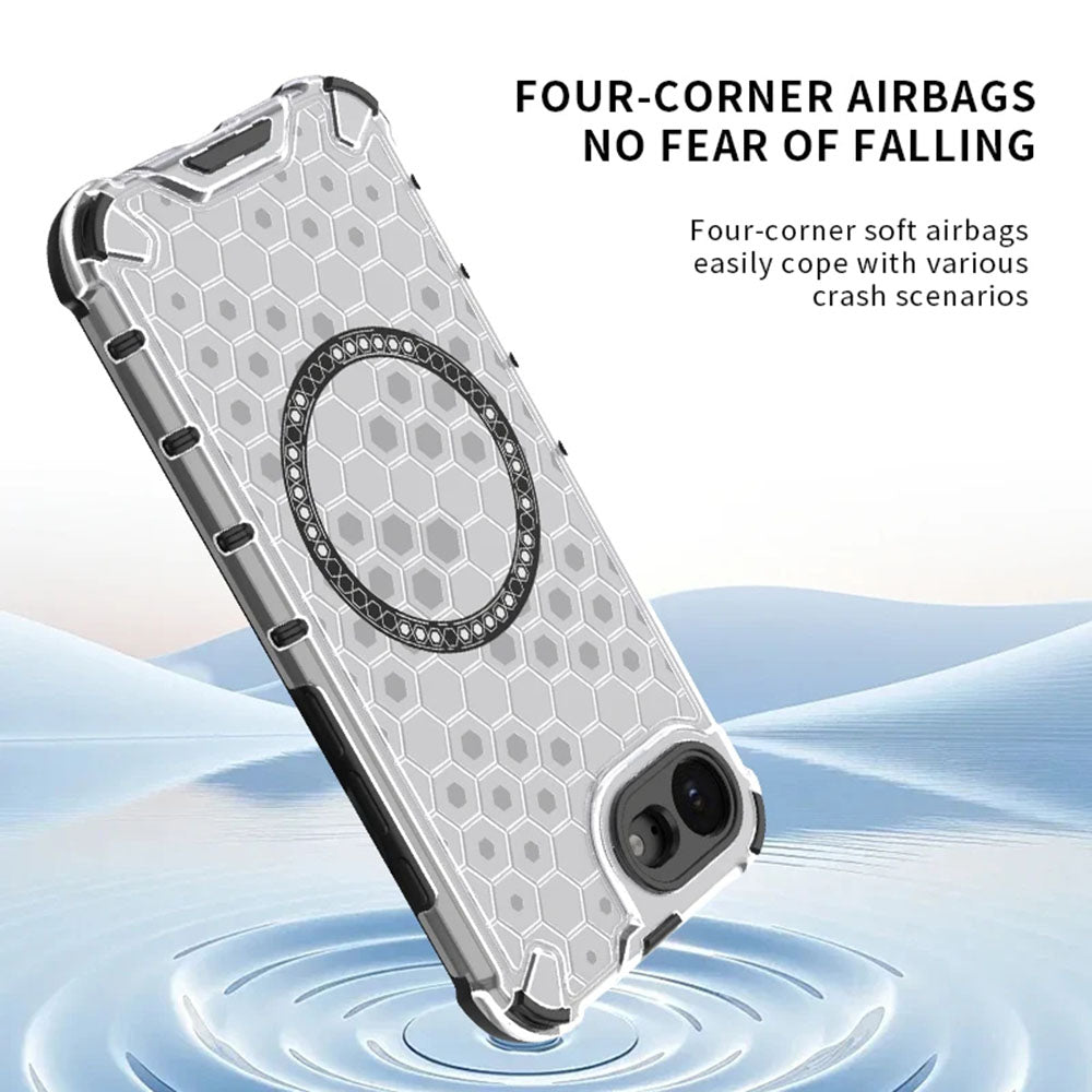 MagSafe-deksel for Apple iPhone 17e / 16e, Techsuit, HoneyComb Shield, Svart