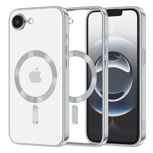 MagSafe-deksel for Apple iPhone 17e / 16e, Techsuit, Luxury Crystal, Sølv