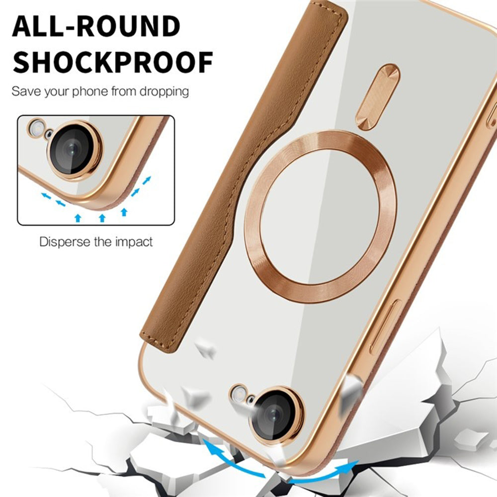 MagSafe-deksel for Apple iPhone 17e / 16e, Techsuit, SmartMag Book, Brun