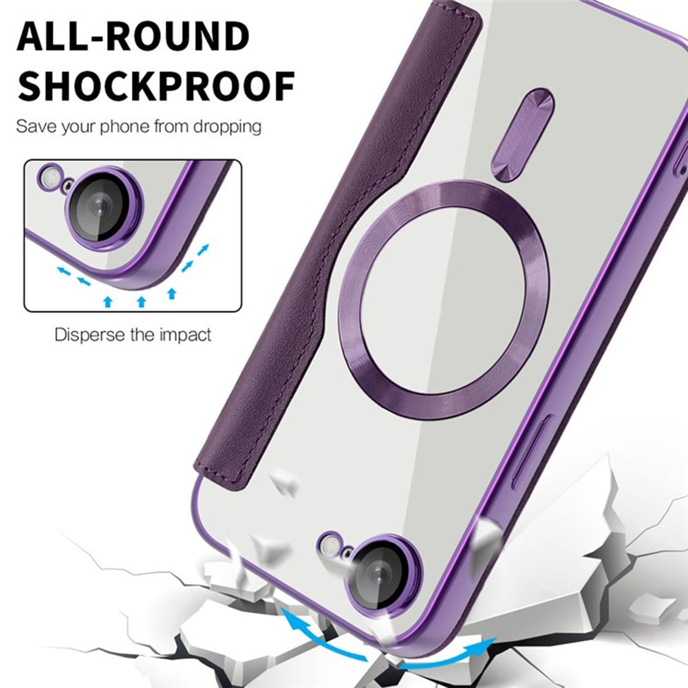 MagSafe-deksel for Apple iPhone 17e / 16e, Techsuit, SmartMag Book, Lilla