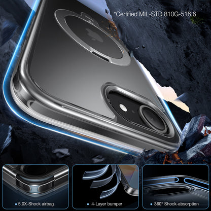 MagSafe-deksel for Apple iPhone 17e / 16e, Torras, Ostand Spin, Gjennomsiktig