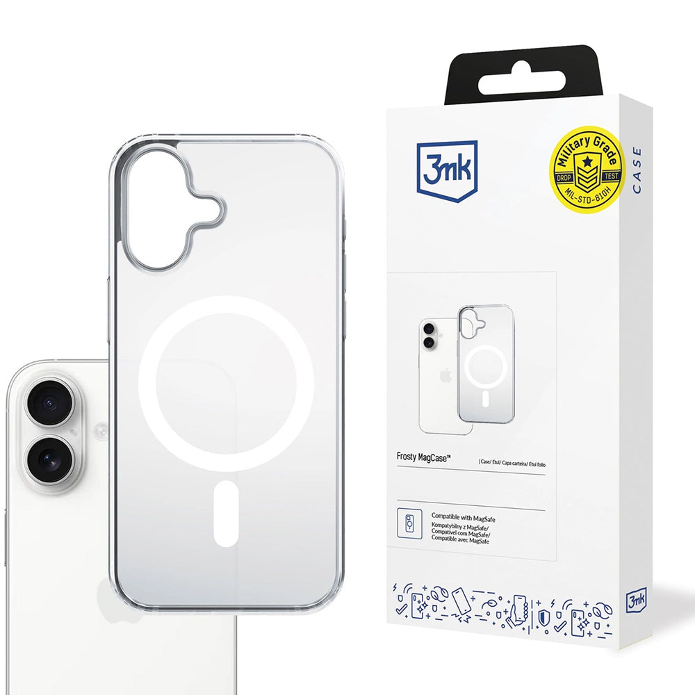 MagSafe-deksel for Apple iPhone 17, 3MK, Frosty MagCase, Hvit
