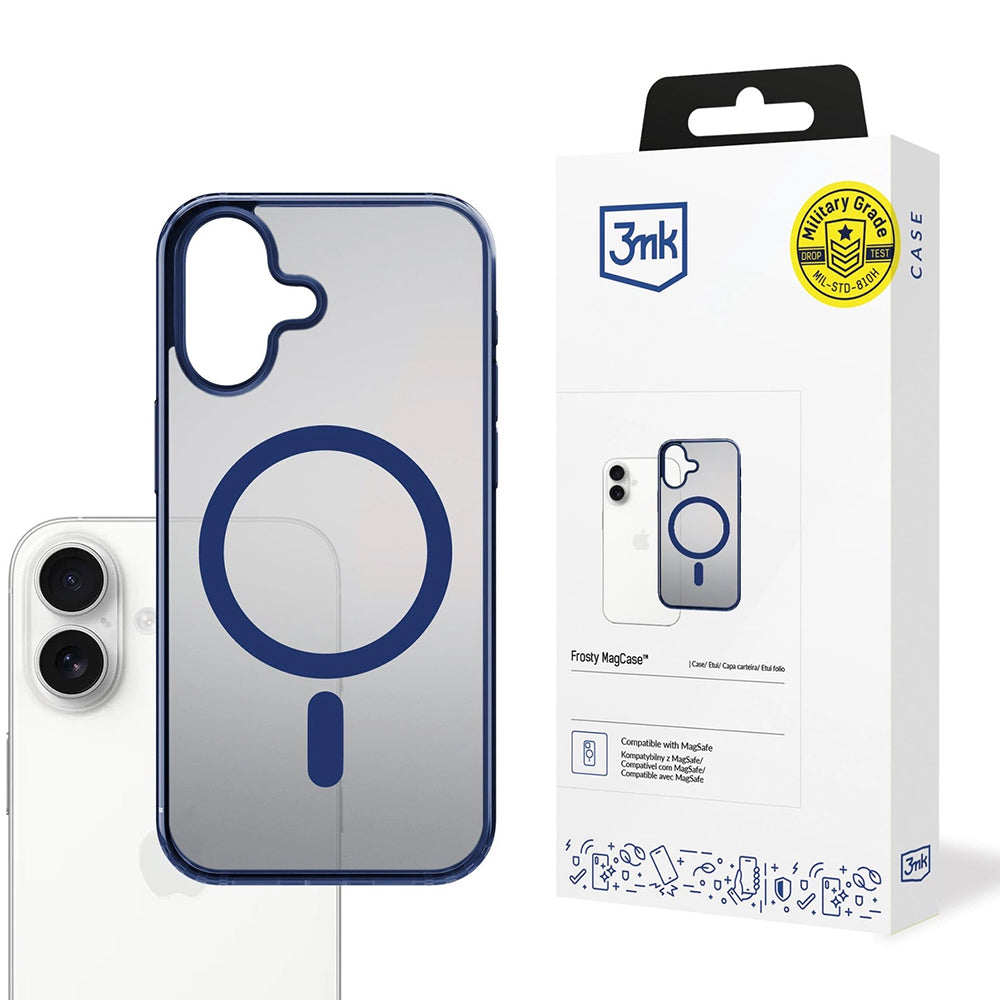 MagSafe-deksel for Apple iPhone 17, 3MK, Frosty MagCase, Blå