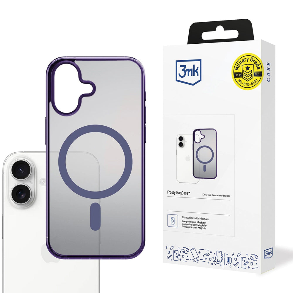 MagSafe-deksel for Apple iPhone 17, 3MK, Frosty MagCase, Lilla